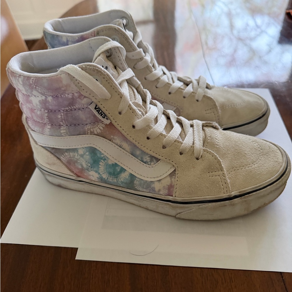 Vans Women's High-Top Sneakers - Pastel Tie-Dye and Cream